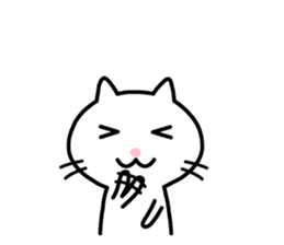 Cute White Cat Sticker sticker #1697006