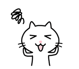 Cute White Cat Sticker sticker #1697007