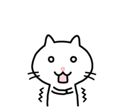 Cute White Cat Sticker sticker #1697008