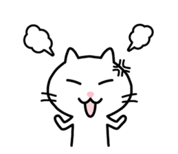 Cute White Cat Sticker sticker #1697010