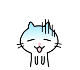 Cute White Cat Sticker sticker #1697011