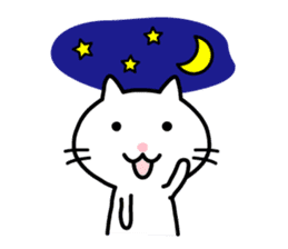 Cute White Cat Sticker sticker #1697012