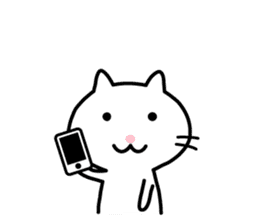 Cute White Cat Sticker sticker #1697013