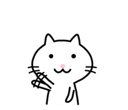Cute White Cat Sticker sticker #1697016