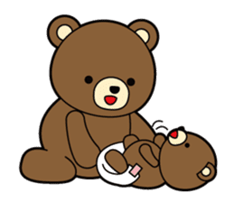 Daily life of the parent and child bear sticker #1697499
