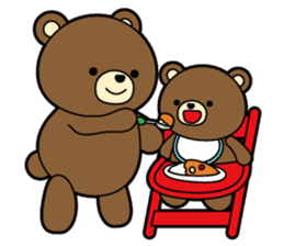 Daily life of the parent and child bear sticker #1697501