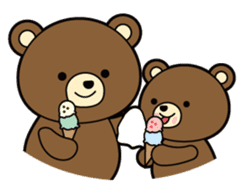 Daily life of the parent and child bear sticker #1697502