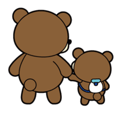 Daily life of the parent and child bear sticker #1697503