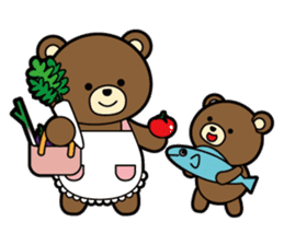 Daily life of the parent and child bear sticker #1697505