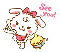 FUWA and MOCO of the rabbit (English) sticker #1708061