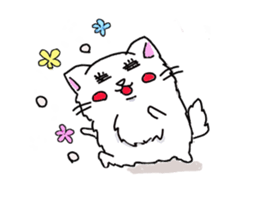 Cat fluffy sticker #1709590