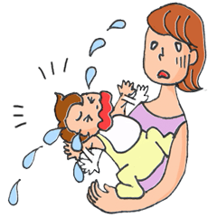 A busy Mom and a pretty baby