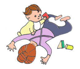 A busy Mom and a pretty baby sticker #1712308