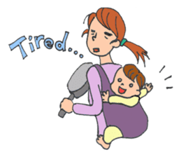 A busy Mom and a pretty baby sticker #1712309