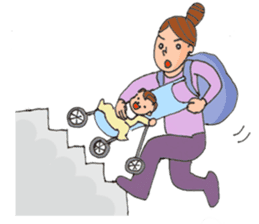 A busy Mom and a pretty baby sticker #1712319