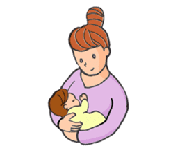 A busy Mom and a pretty baby sticker #1712342