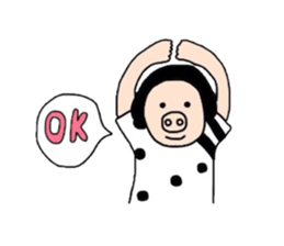 Pig nose girl PIGUMI sticker #1714427