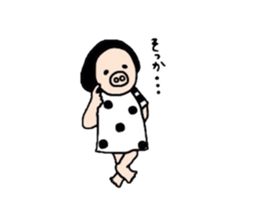 Pig nose girl PIGUMI sticker #1714431