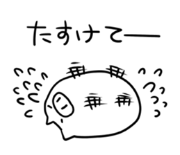 Amusing white pig sticker #1717558