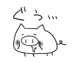 Amusing white pig sticker #1717569