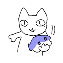 white cat Robin sticker #1718193