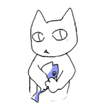 white cat Robin sticker #1718195