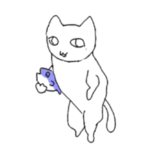 white cat Robin sticker #1718196