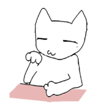 white cat Robin sticker #1718214