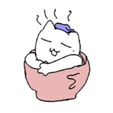 white cat Robin sticker #1718221