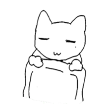 white cat Robin sticker #1718224