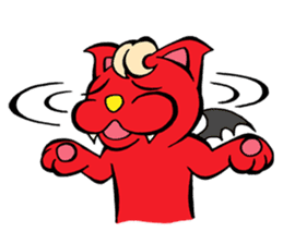Devil Cat and an Angel Pig sticker #1718393