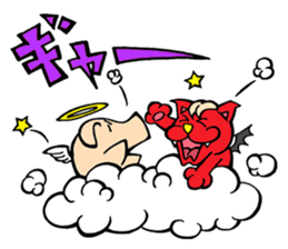 Devil Cat and an Angel Pig sticker #1718406