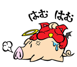Devil Cat and an Angel Pig sticker #1718421
