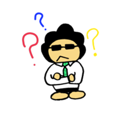Salaryman of Afro sticker #1718484