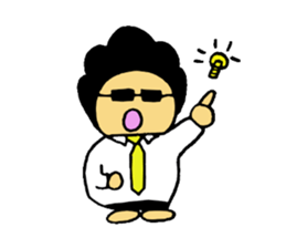 Salaryman of Afro sticker #1718487