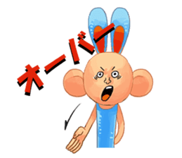 Sign language and blue rabbit man sticker #1718945