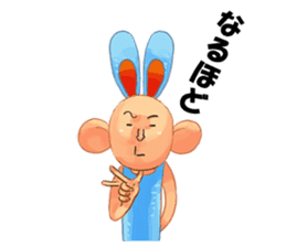 Sign language and blue rabbit man sticker #1718947