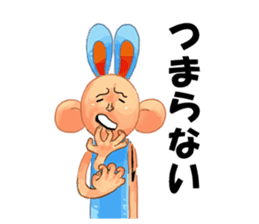 Sign language and blue rabbit man sticker #1718954
