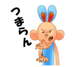 Sign language and blue rabbit man sticker #1718955