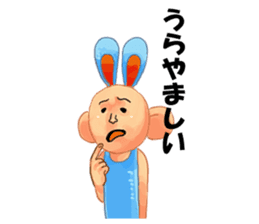Sign language and blue rabbit man sticker #1718957