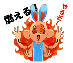 Sign language and blue rabbit man sticker #1718961