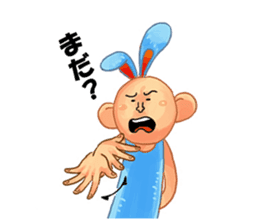 Sign language and blue rabbit man sticker #1718963