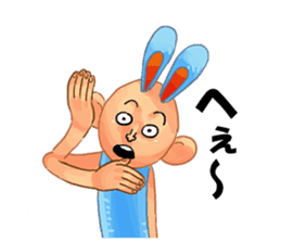 Sign language and blue rabbit man sticker #1718964