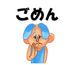 Sign language and blue rabbit man sticker #1718971