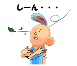Sign language and blue rabbit man sticker #1718977
