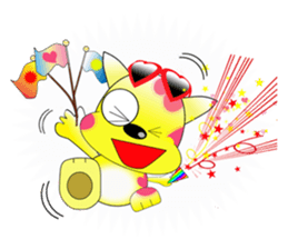 The cat which carries happiness.LOVECCH sticker #1720385