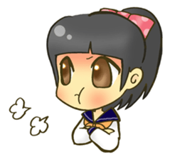 Cute child wearing a sailor suit. sticker #1722560