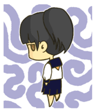 Cute child wearing a sailor suit. sticker #1722566