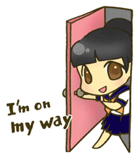 Cute child wearing a sailor suit. sticker #1722575