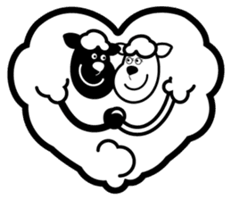 Black sheep-kun and White sheep-chan sticker #1723424